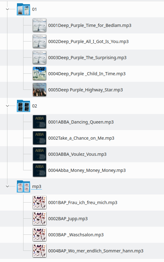 Ordneransicht SD-Karte