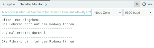 String-Funktion - Anzeige im Seriellen Monitor