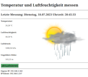 Wetterstation BME280 Anzeige im Browser