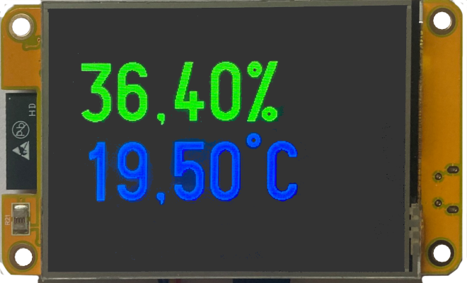 ESP32 2432S028R DHT Messwerte
