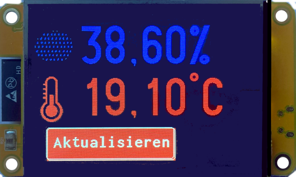 ESP32 2432S028R Temperaturmessung mit Touch-Bedienung